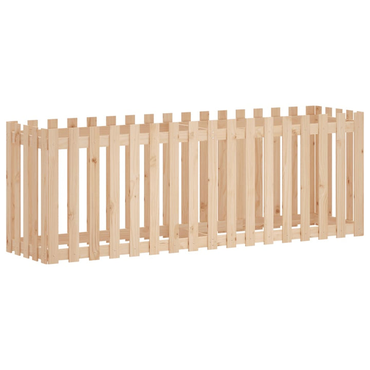 højbed med stakitdesign 200x50x70 cm massivt fyrretræ