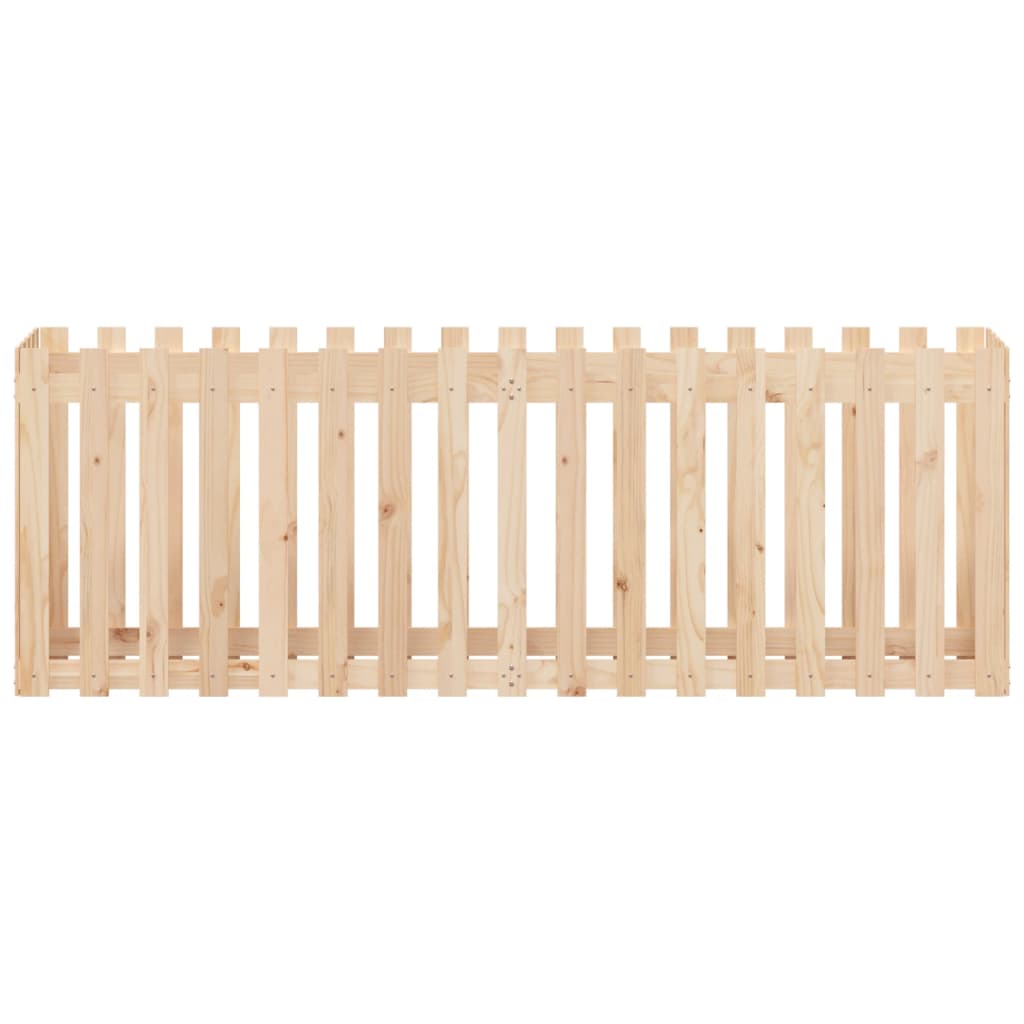 højbed med stakitdesign 200x50x70 cm massivt fyrretræ