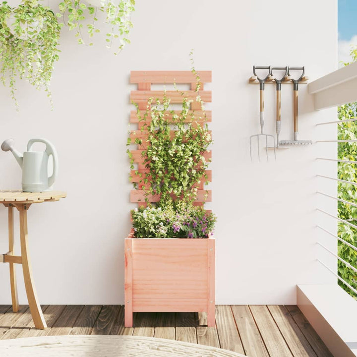 plantekasse med stativ 39x39,5x114 cm massivt douglasgran