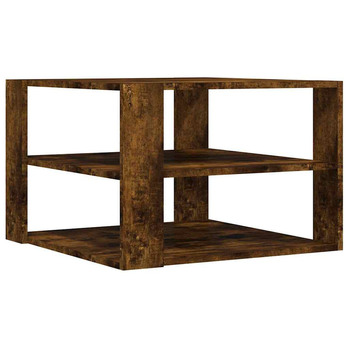 sofabord 58x58x40 cm konstrueret træ røget egetræsfarve