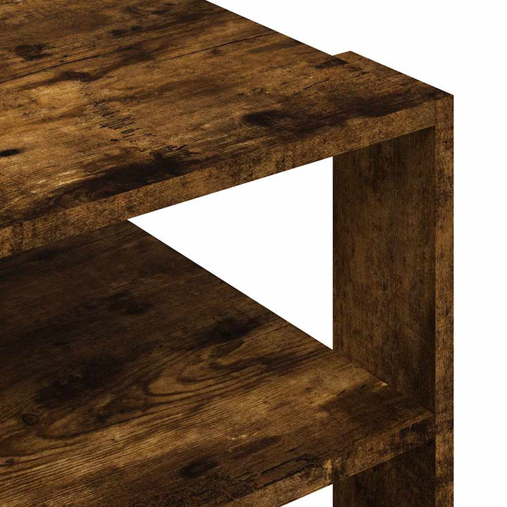 sofabord 58x58x40 cm konstrueret træ røget egetræsfarve