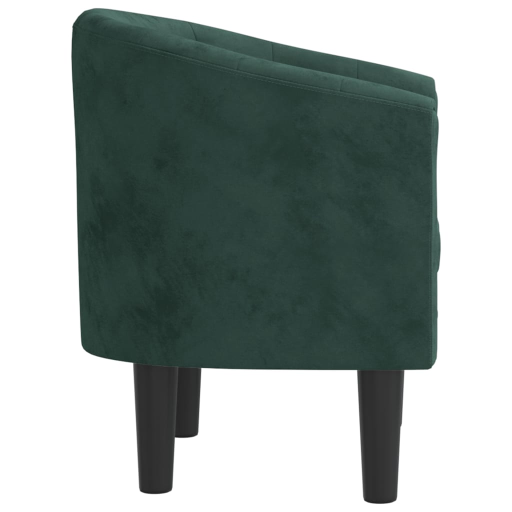 lænestol velour mørkegrøn