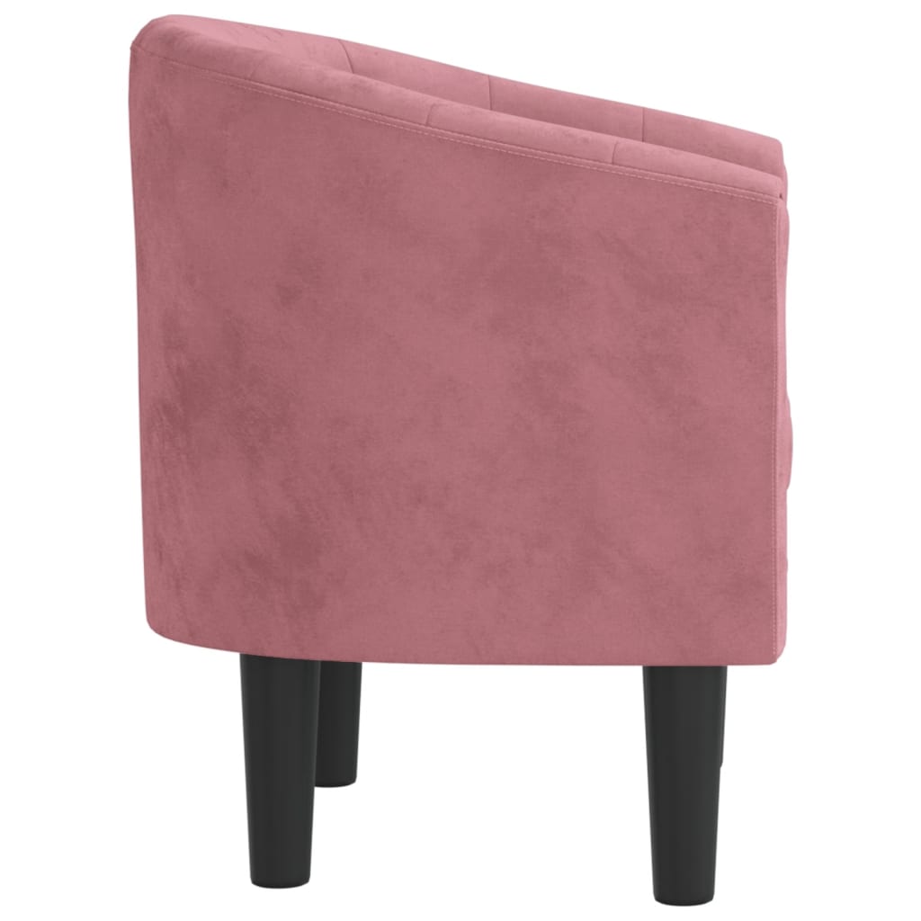 lænestol velour lyserød