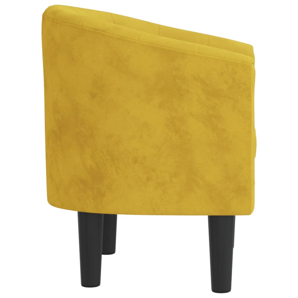 lænestol velour gul