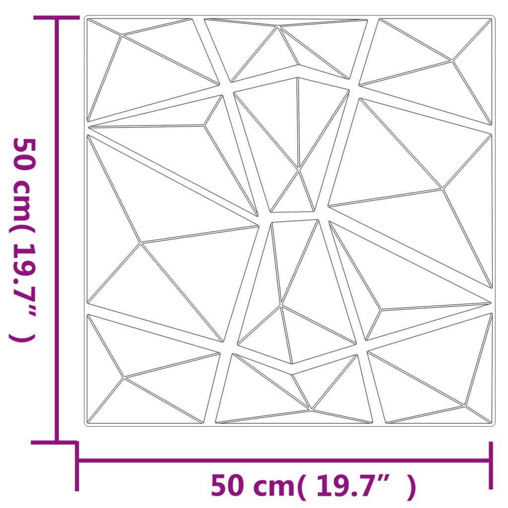 vægpaneler 48 stk. 50x50 cm 12 m² XPS diamant grøn