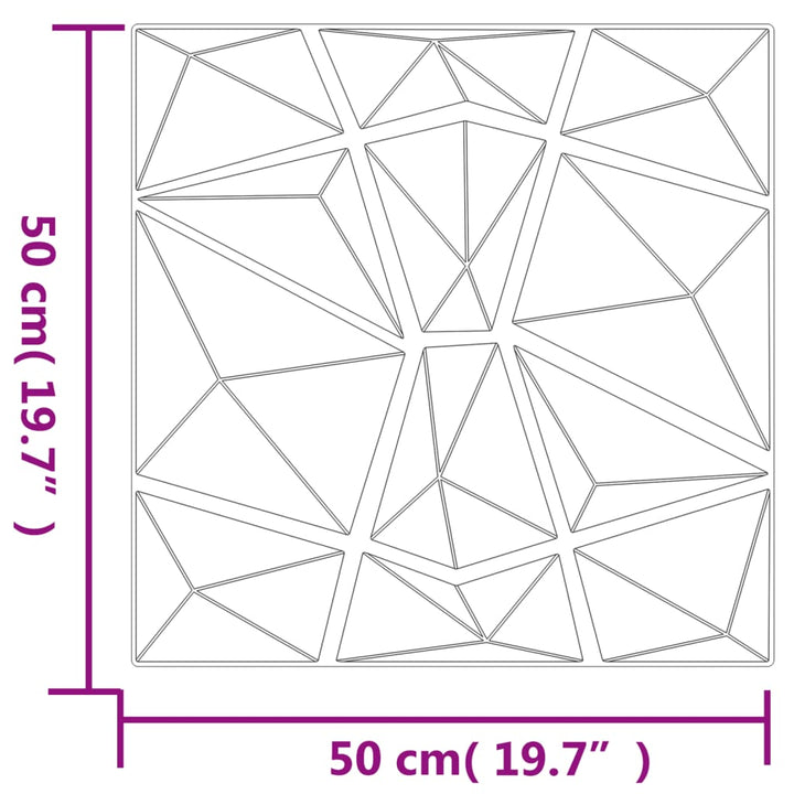 vægpaneler 48 stk. 50x50 cm 12 m² XPS diamant grøn