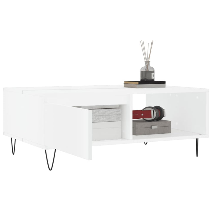 sofabord 90x60x35 cm konstrueret træ hvid