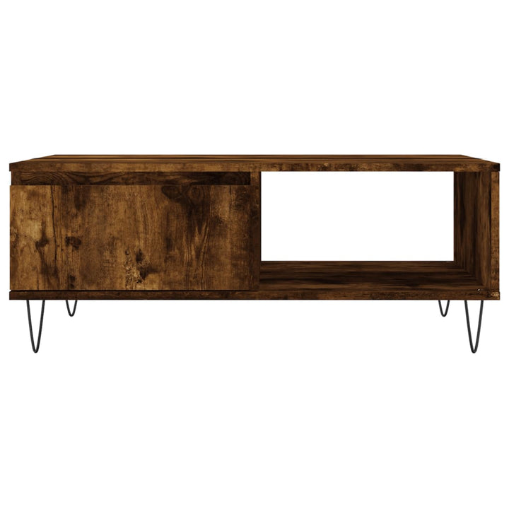 sofabord 90x60x35 cm konstrueret træ røget egetræsfarve