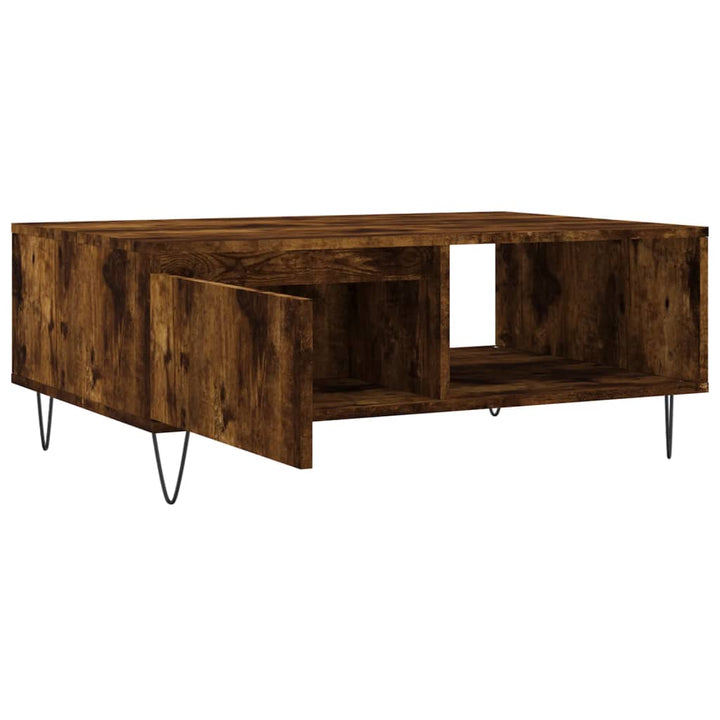 sofabord 90x60x35 cm konstrueret træ røget egetræsfarve