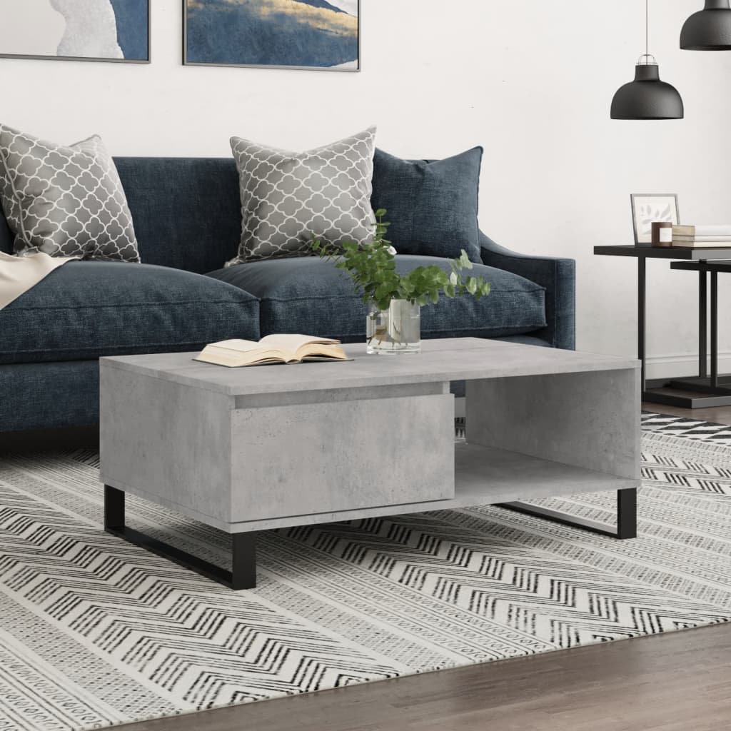 sofabord 90x60x35 cm konstrueret træ betongrå