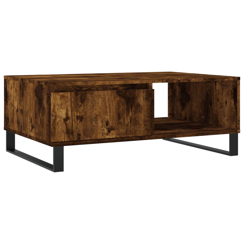 sofabord 90x60x35 cm konstrueret træ røget egetræsfarve