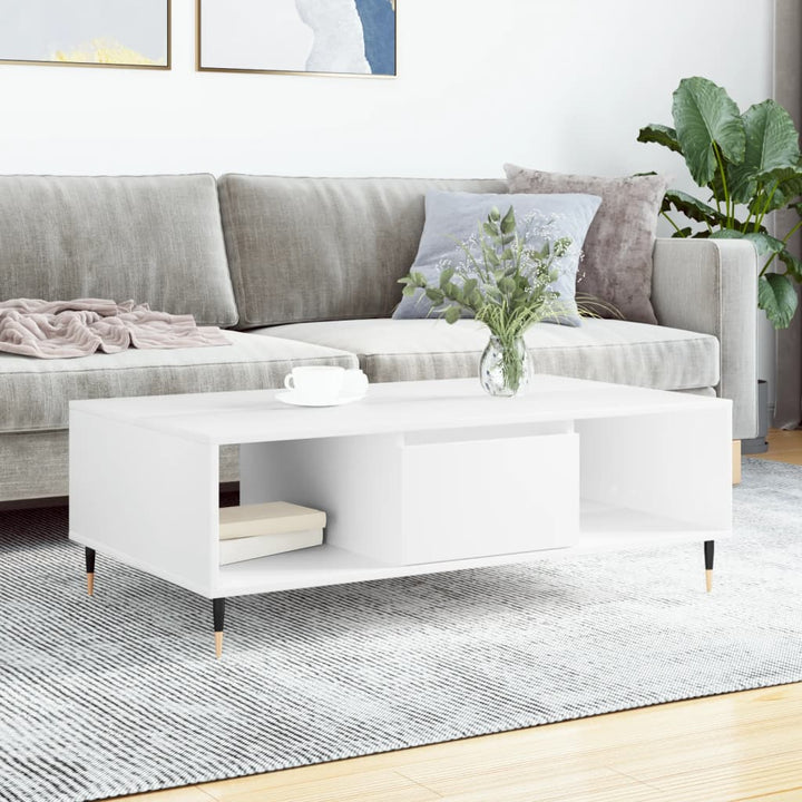 sofabord 104x60x35 cm konstrueret træ hvid