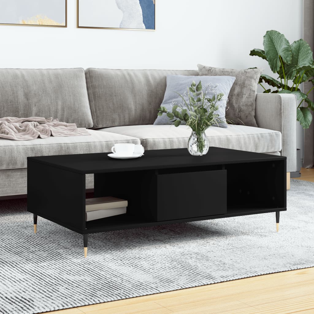 sofabord 104x60x35 cm konstrueret træ sort