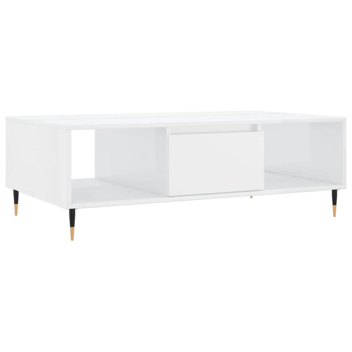 sofabord 104x60x35 cm konstrueret træ hvid højglans