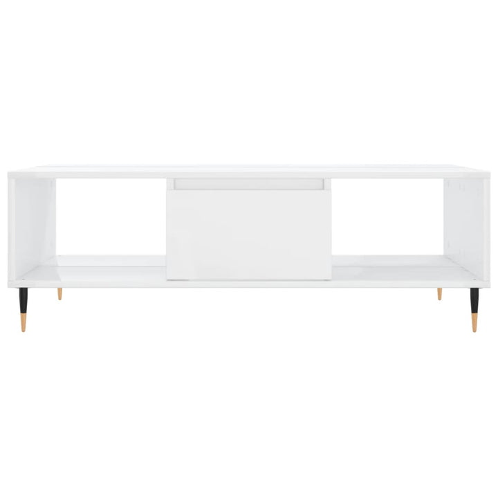 sofabord 104x60x35 cm konstrueret træ hvid højglans