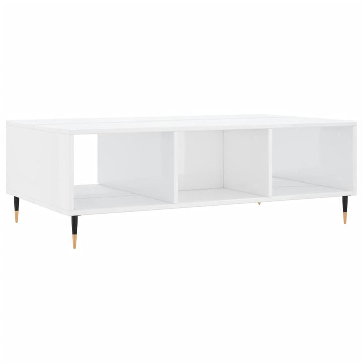 sofabord 104x60x35 cm konstrueret træ hvid højglans