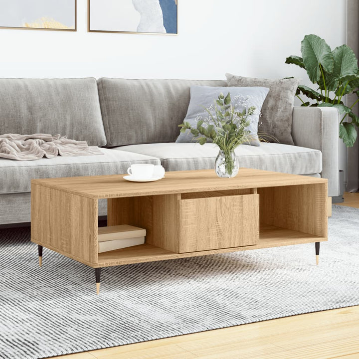 sofabord 104x60x35 cm konstrueret træ sonoma-eg