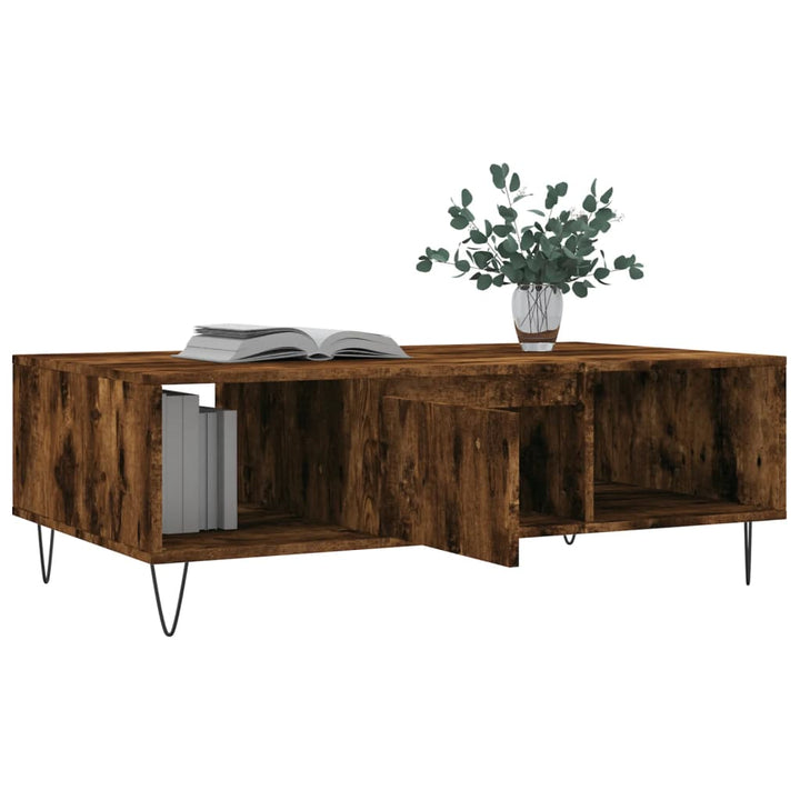 sofabord 104x60x35 cm konstrueret træ røget egetræsfarve