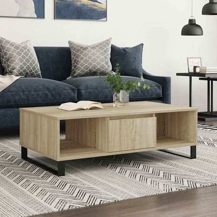 sofabord 104x60x35 cm konstrueret træ sonoma-eg