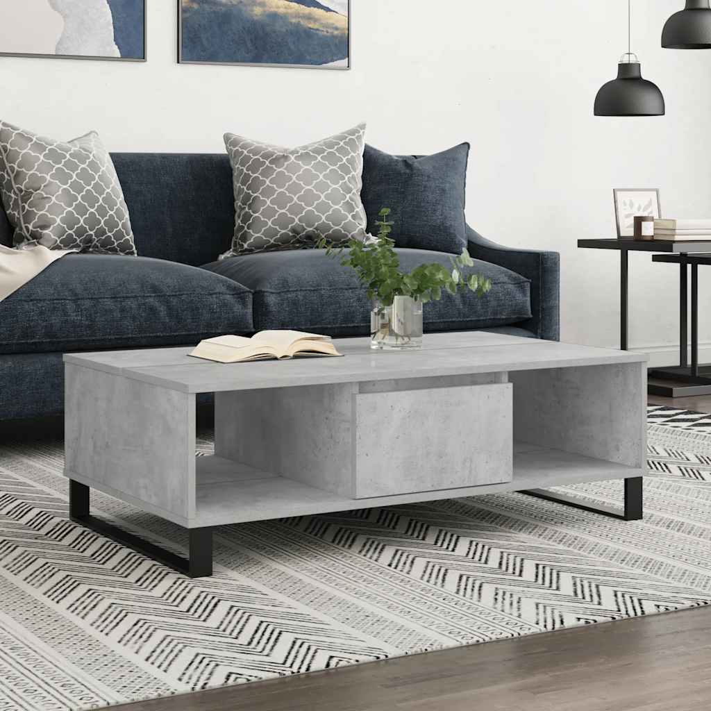 sofabord 104x60x35 cm konstrueret træ betongrå