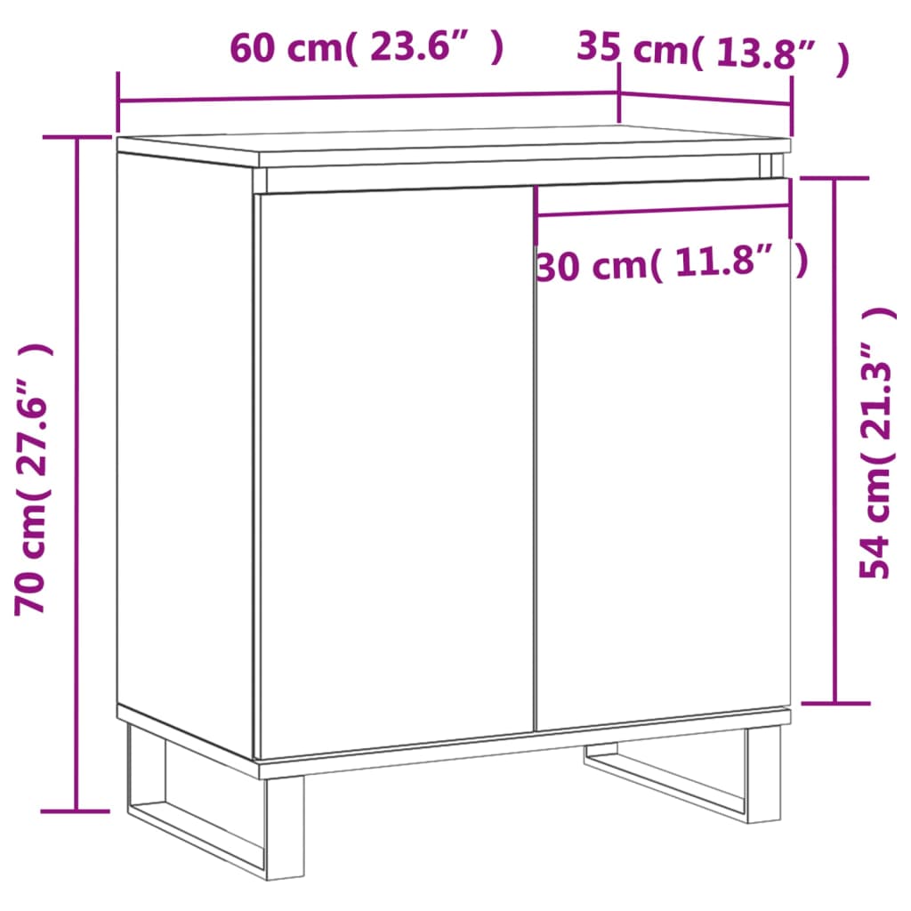 skænk 60x35x70 cm konstrueret træ sonoma-eg
