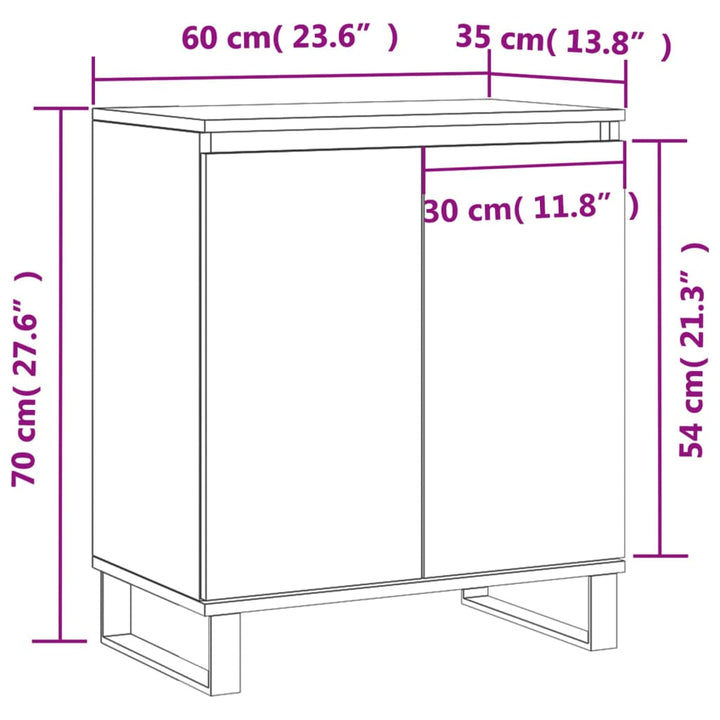 skænk 60x35x70 cm konstrueret træ sonoma-eg