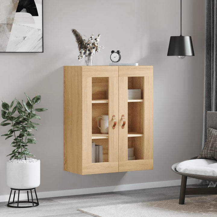 væghængt skab 69,5x34x90 cm konstrueret træ sonoma-eg