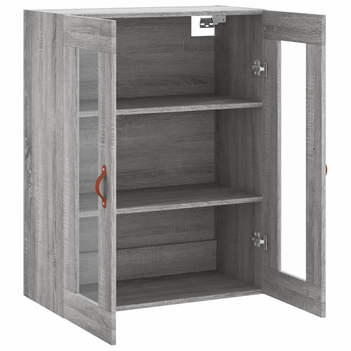væghængt skab 69,5x34x90 cm konstrueret træ grå sonoma-eg