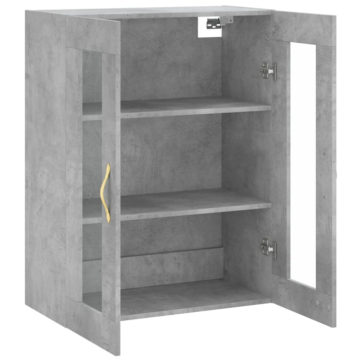 væghængt skab 69,5x34x90 cm konstrueret træ betongrå