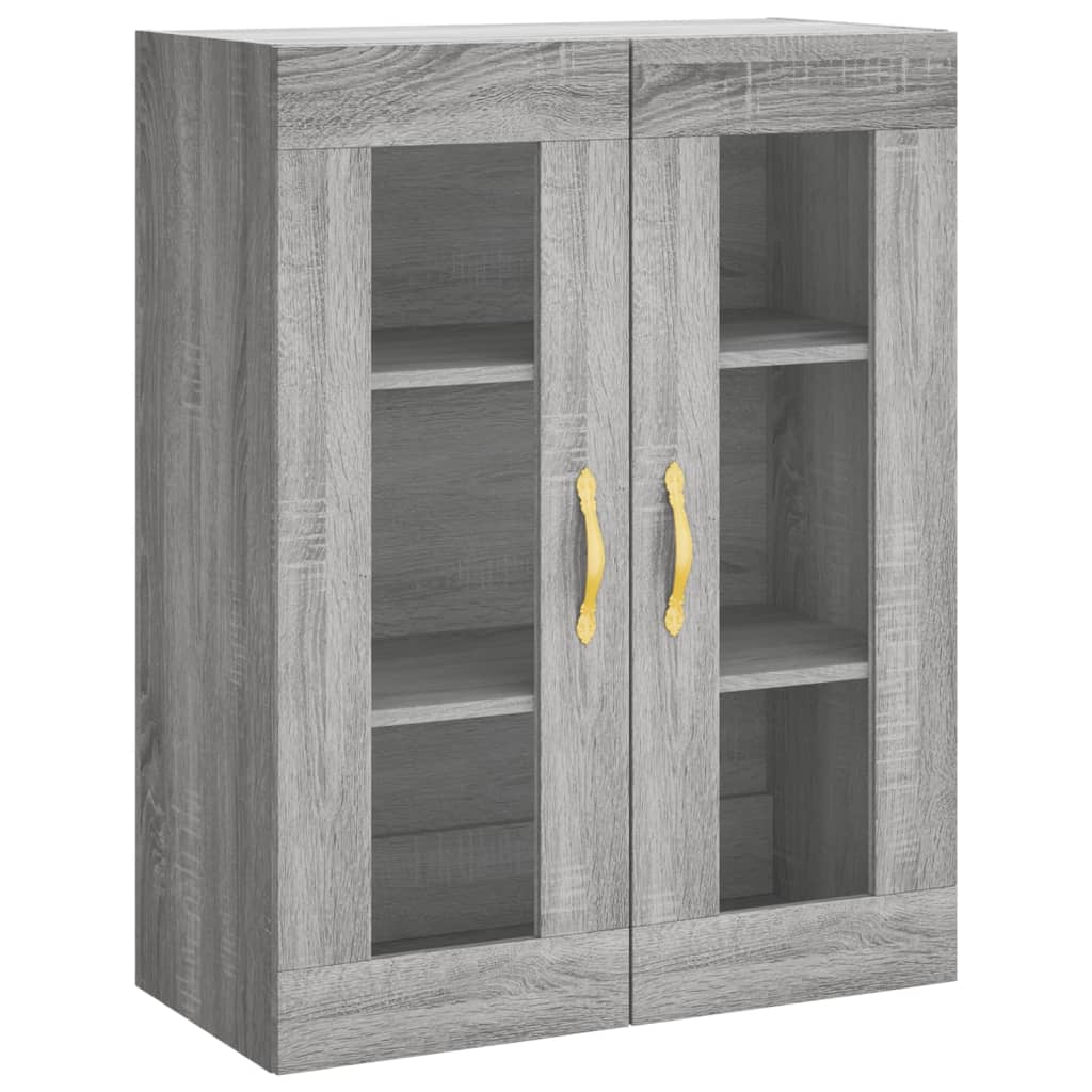 væghængt skab 69,5x34x90 cm konstrueret træ grå sonoma-eg
