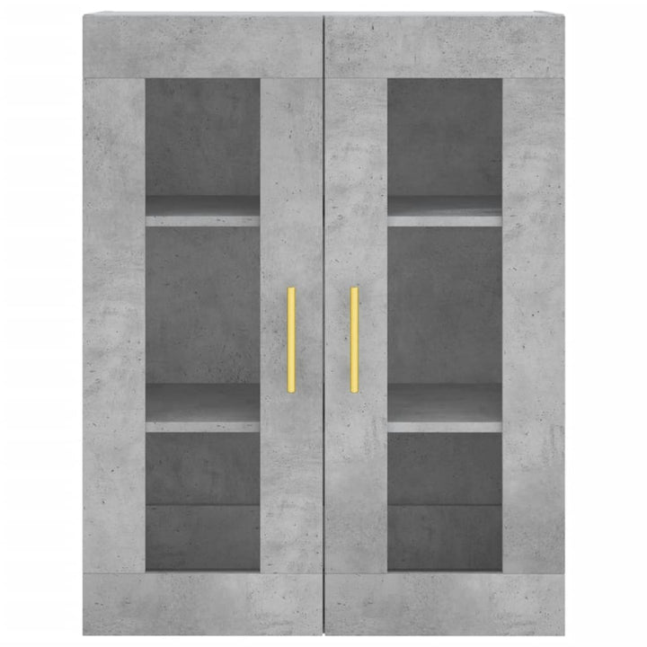 væghængt skab 69,5x34x90 cm konstrueret træ betongrå
