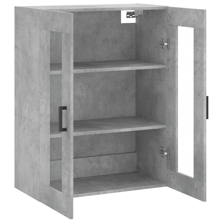 væghængt skab 69,5x34x90 cm konstrueret træ betongrå