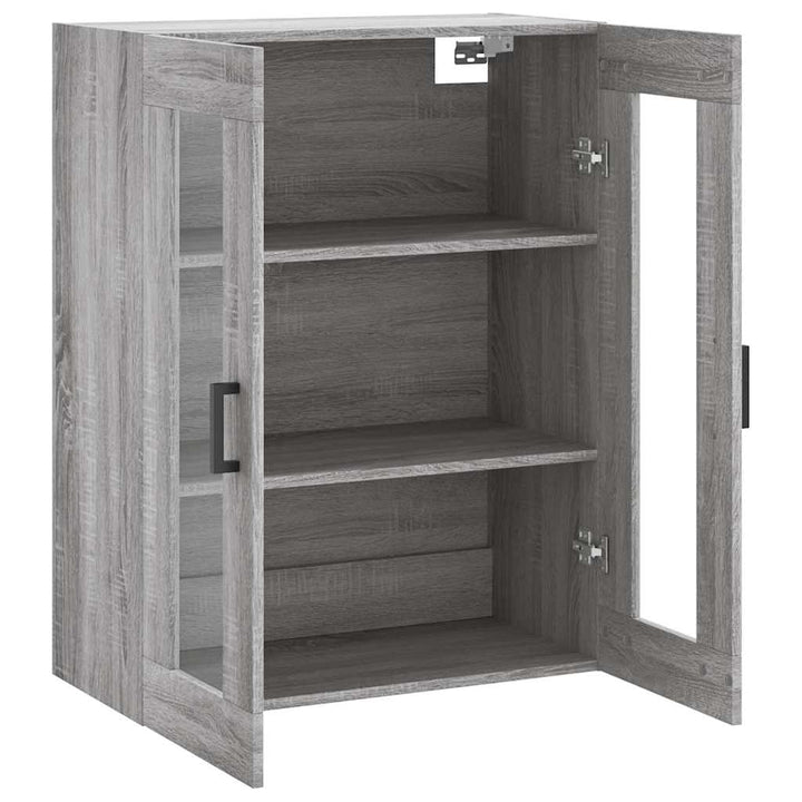 væghængt skab 69,5x34x90 cm konstrueret træ grå sonoma-eg