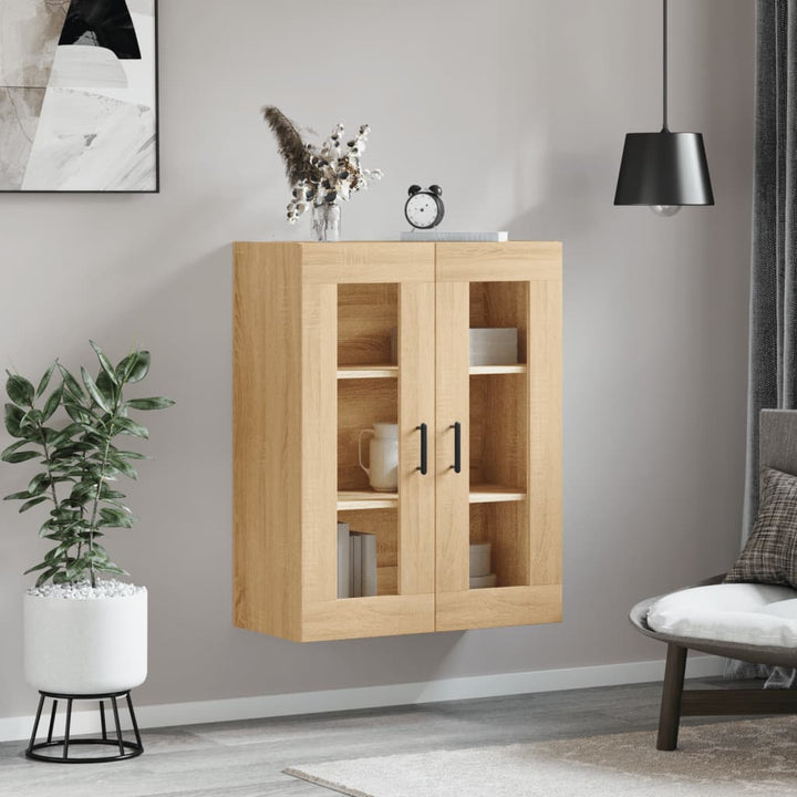 væghængt skab 69,5x34x90 cm konstrueret træ sonoma-eg