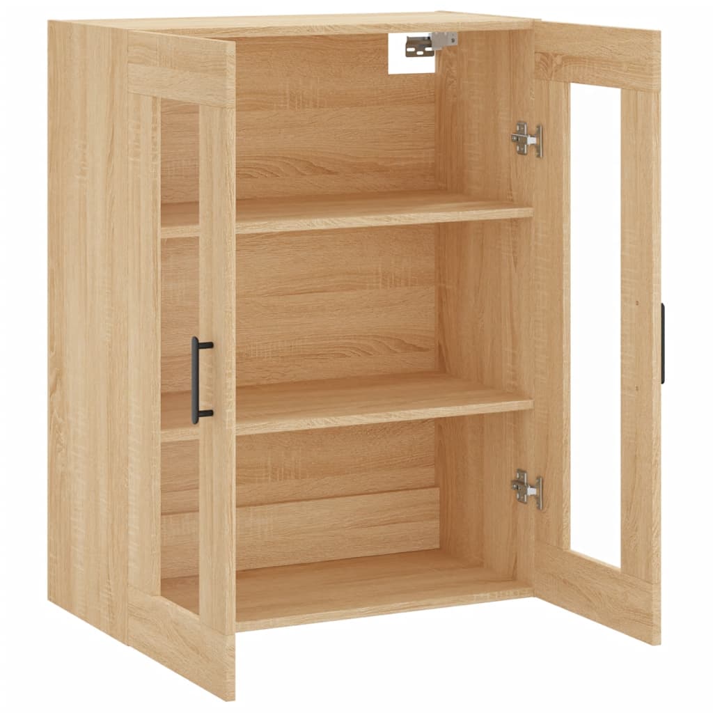 væghængt skab 69,5x34x90 cm konstrueret træ sonoma-eg