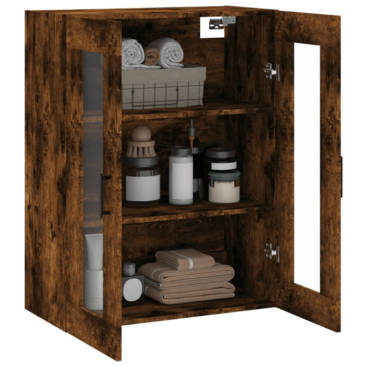 væghængt skab 69,5x34x90 cm konstrueret træ røget sonoma-eg