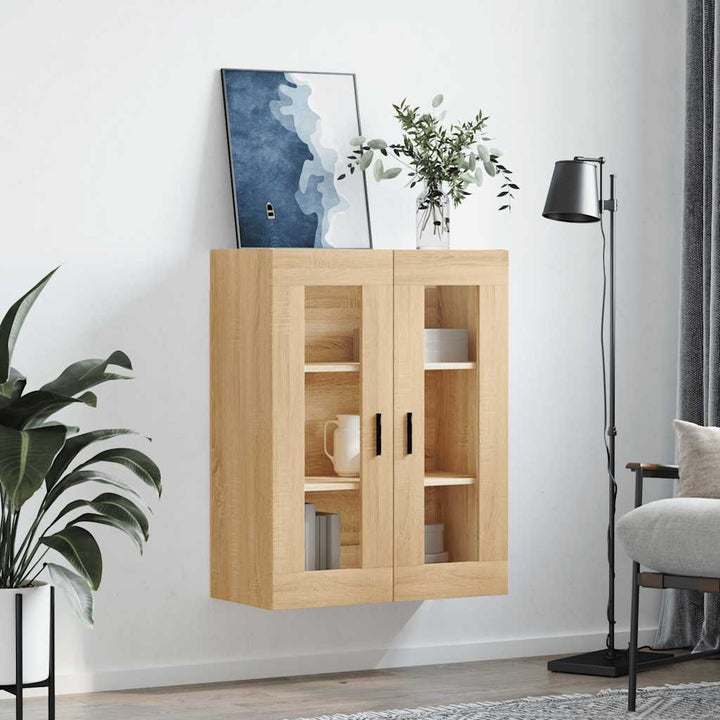 væghængt skab 69,5x34x90 cm konstrueret træ sonoma-eg