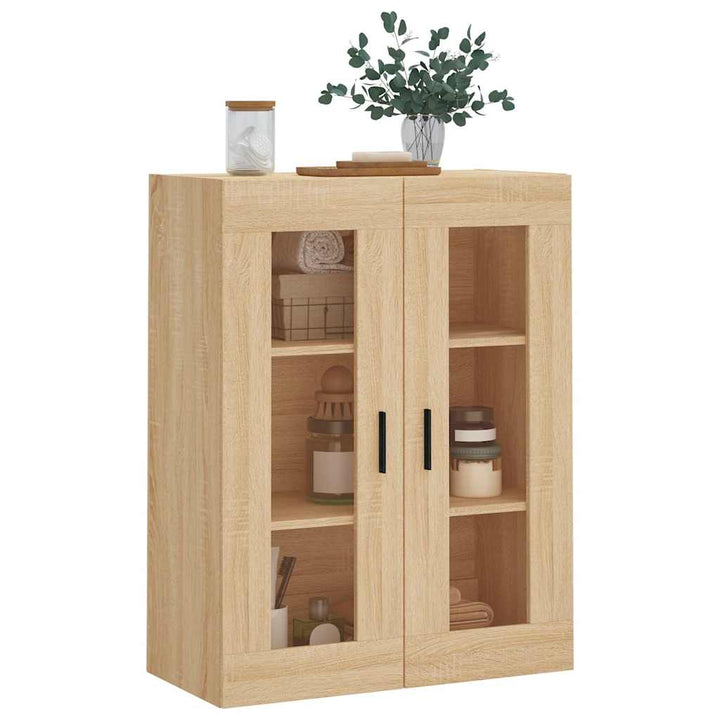 væghængt skab 69,5x34x90 cm konstrueret træ sonoma-eg