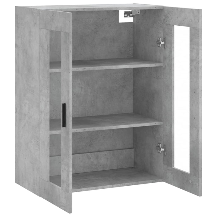 væghængt skab 69,5x34x90 cm konstrueret træ betongrå