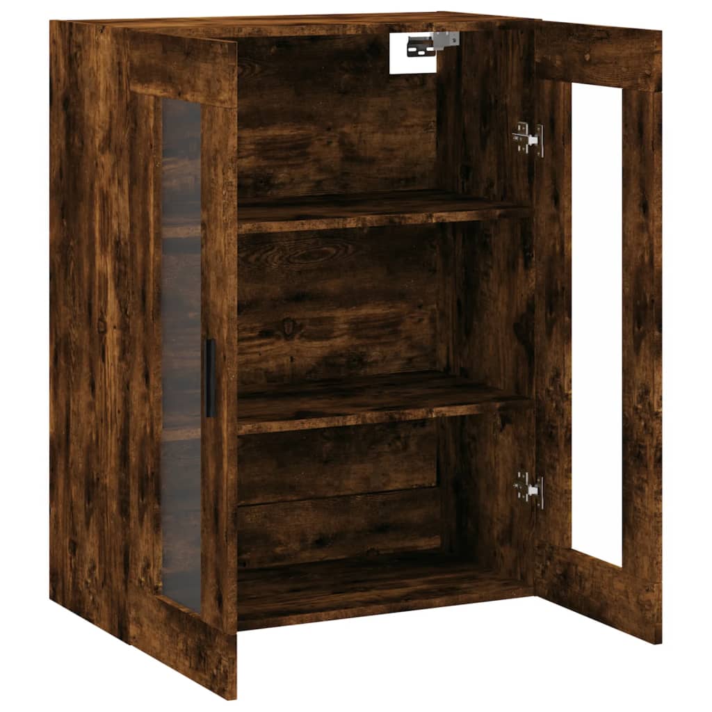 væghængt skab 69,5x34x90 cm konstrueret træ røget sonoma-eg