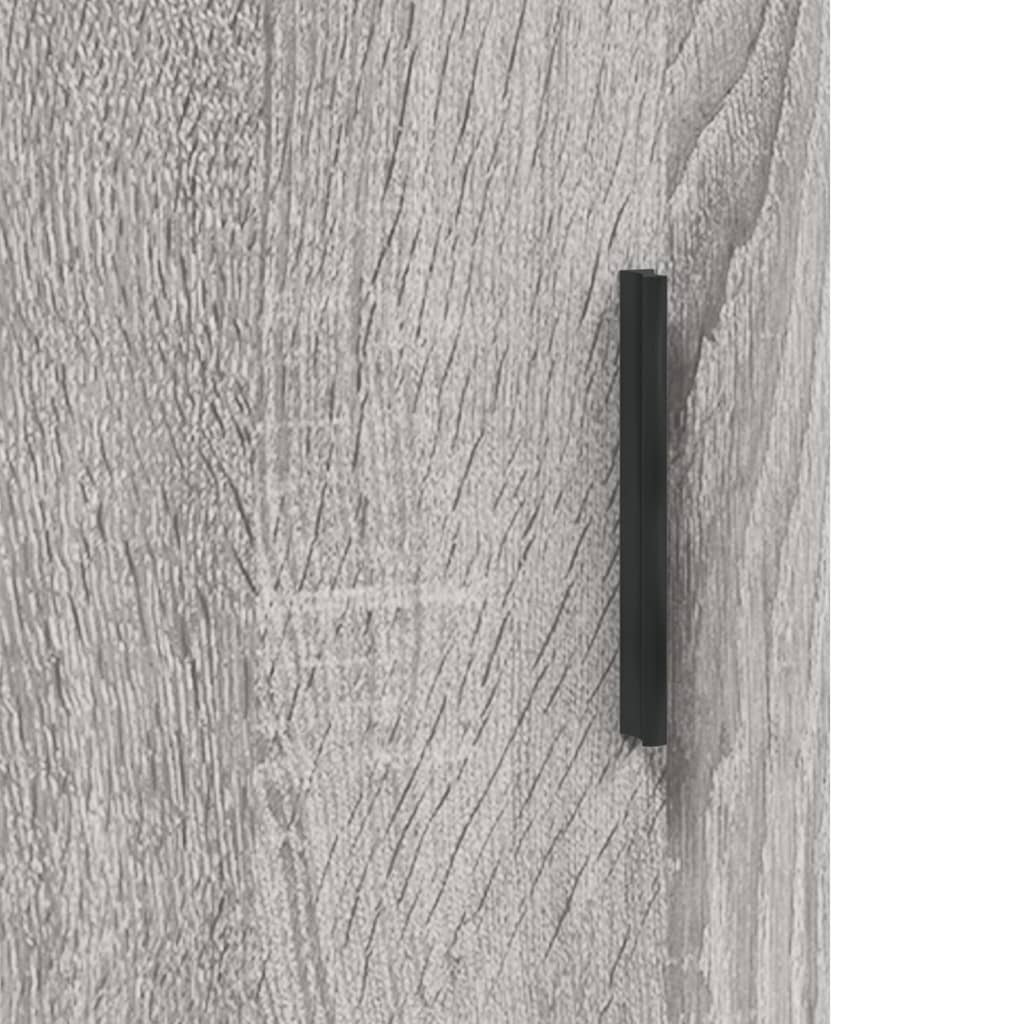 væghængt skab 69,5x34x90 cm konstrueret træ grå sonoma-eg