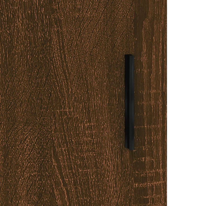 væghængt skab 69,5x34x90 cm konstrueret træ brun egetræsfarve