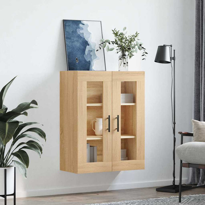 væghængt skab 69,5x34x90 cm konstrueret træ sonoma-eg