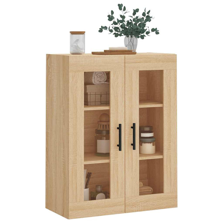 væghængt skab 69,5x34x90 cm konstrueret træ sonoma-eg