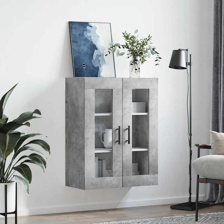 væghængt skab 69,5x34x90 cm konstrueret træ betongrå