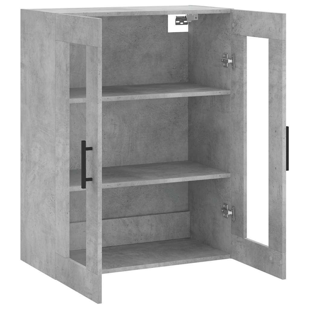 væghængt skab 69,5x34x90 cm konstrueret træ betongrå