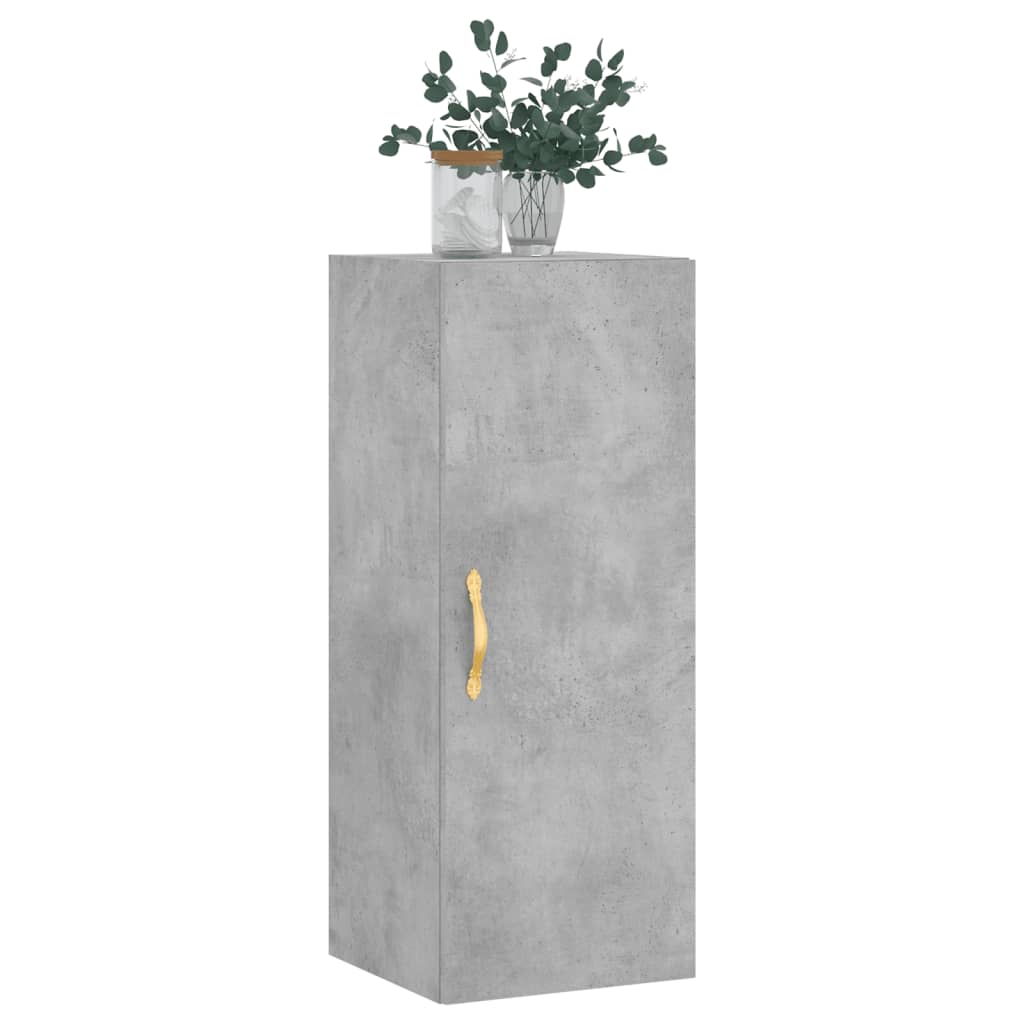 vægskab 34,5x34x90 cm konstrueret træ betongrå