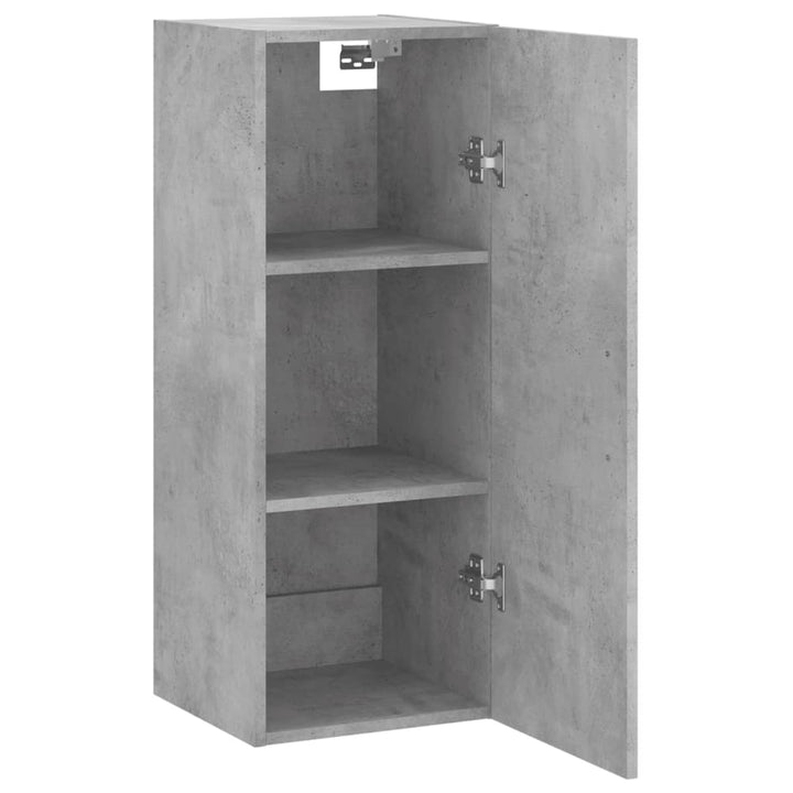 vægskab 34,5x34x90 cm konstrueret træ betongrå
