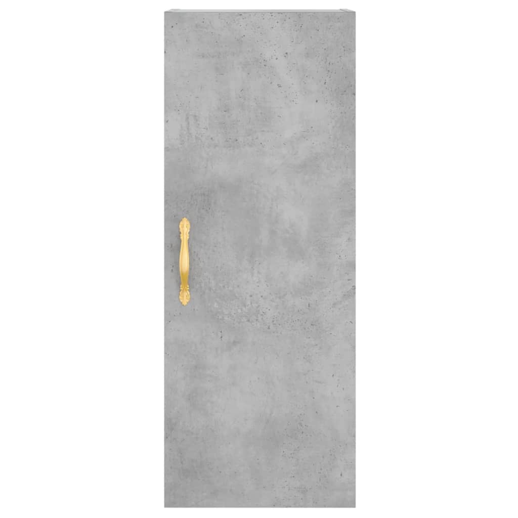 vægskab 34,5x34x90 cm konstrueret træ betongrå