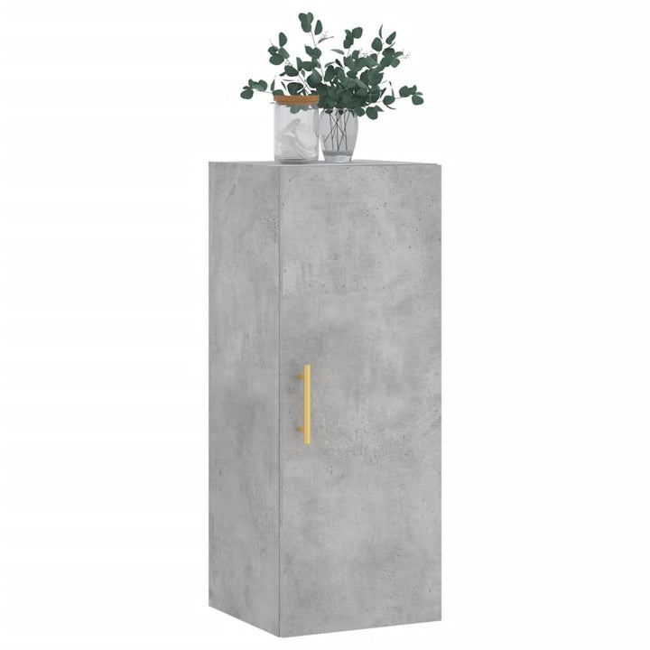 vægskab 34,5x34x90 cm konstrueret træ betongrå